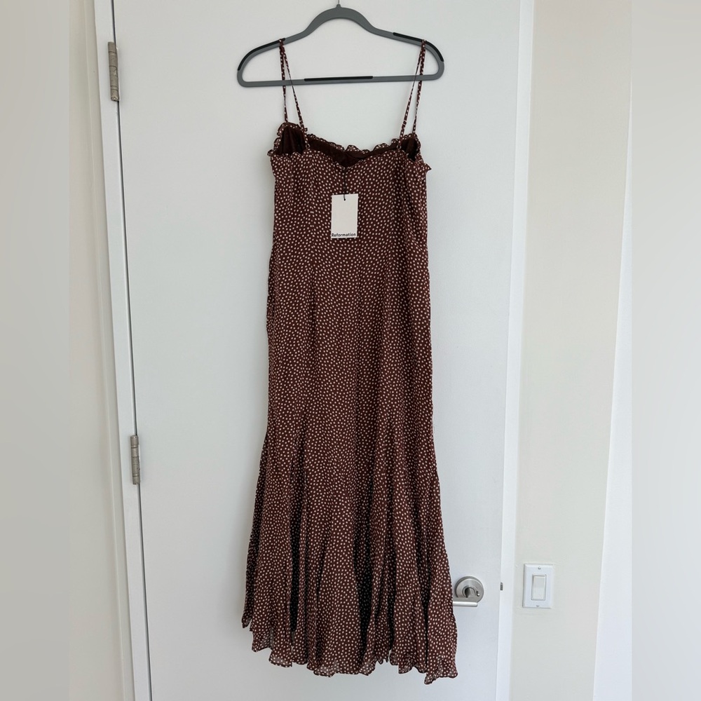 Reformation Brown Patterned Midi Dress - Picture 4 of 10